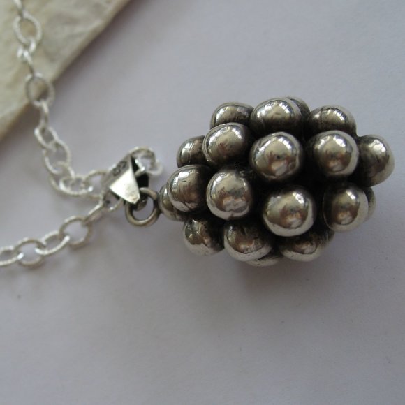 Heavy Sterling Silver Pine Tree or Grape Pendant - Picture 3 of 10